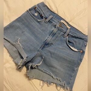 Levi’s Light Blue Distressed Denim Shorts